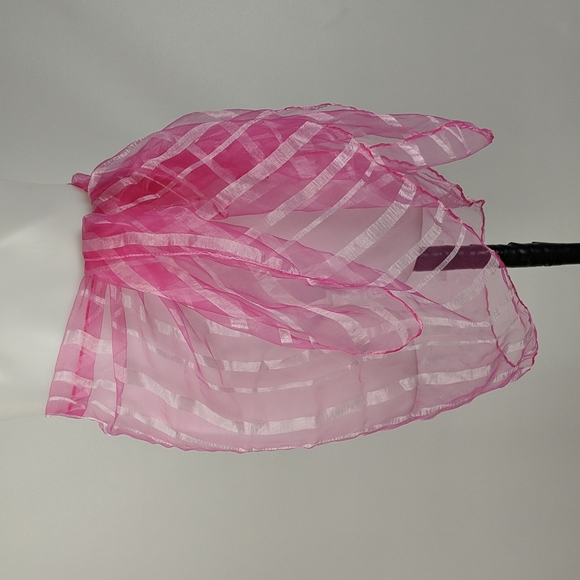 Scarf Sarong Pink Stripe Sheer NEW - Picture 6 of 7